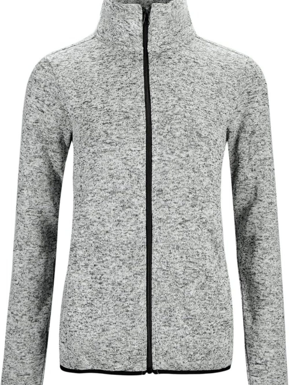Cozy Long Sleeve Fleece Zip-Up Jacket with Pockets | Speckled Design for Women